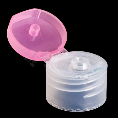Прозраяная крышка в розовым для бутылки
